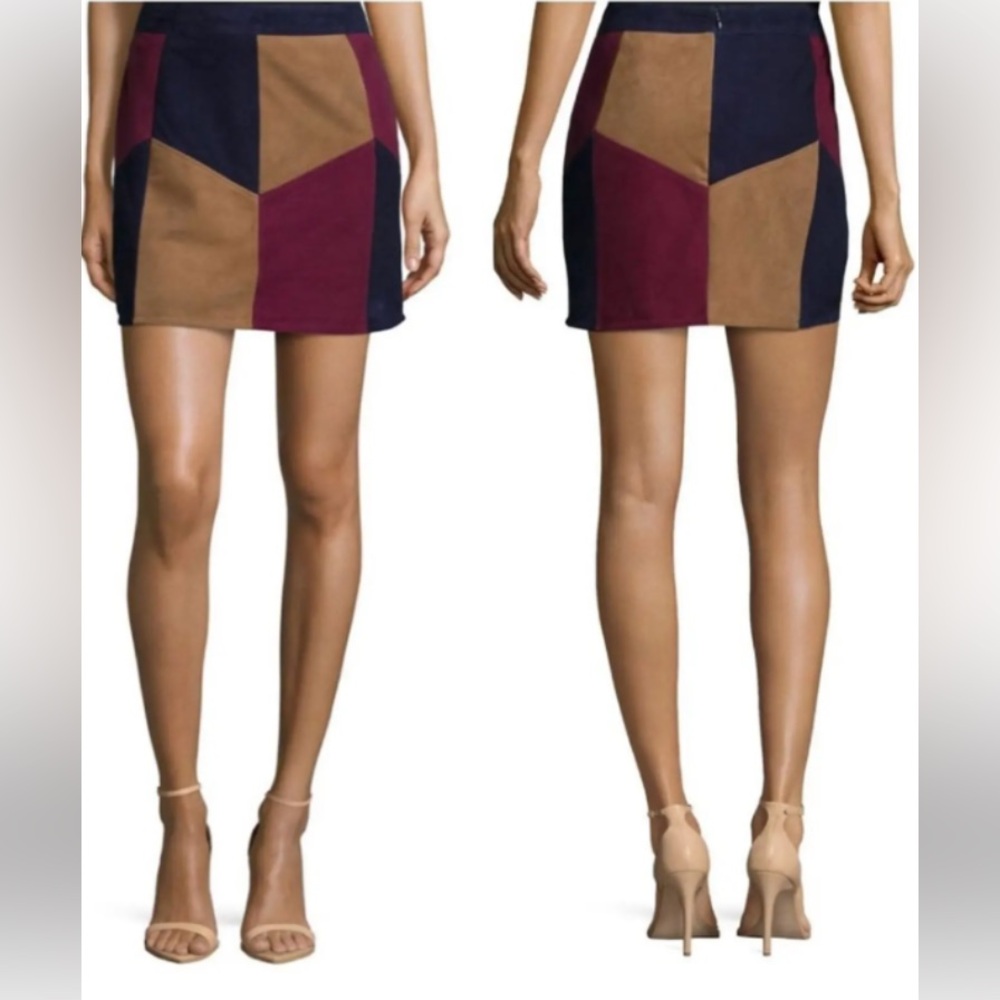 Lamarque 100% Leather Colorblock Mini Skirt- Size 4